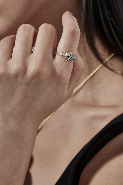 STOLEN - CELESTIAL HEART RING - SILVER/TOPAZ