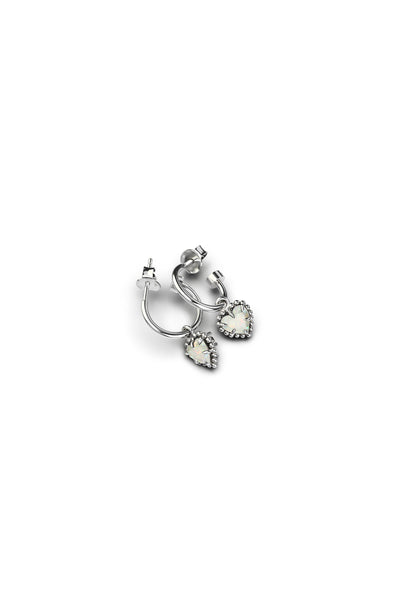 STOLEN - DAHLIA'S HEART ANCHOR SLEEPER EARRINGS - OPAL COMPOSITE