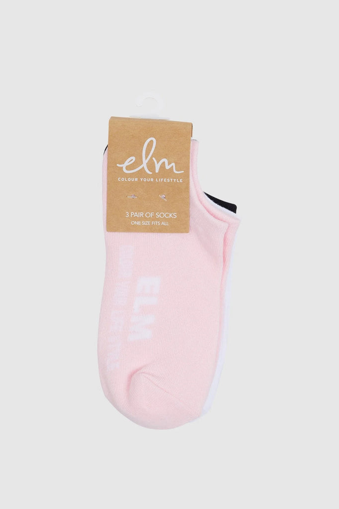 ELM - NO SHOW SOCKS 3PK - MULTI