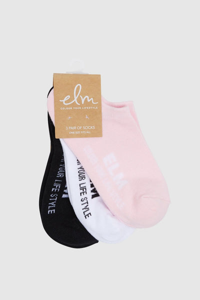 ELM - NO SHOW SOCKS 3PK - MULTI