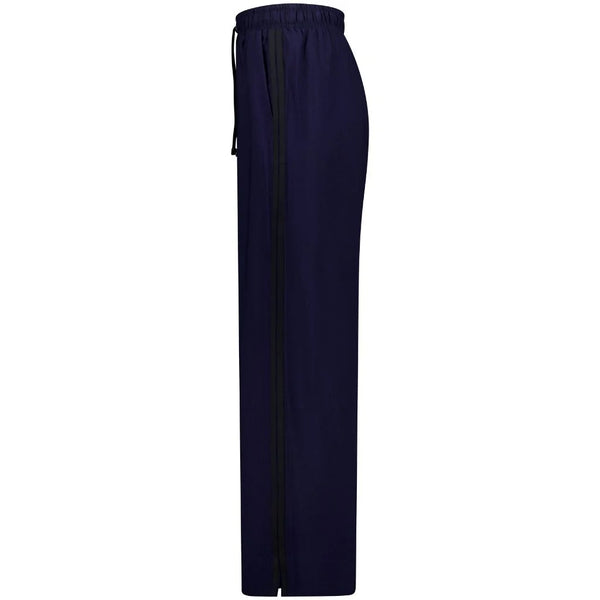 MOKE - INDIANA WIDE LEG PANTS - NAVY w BLACK STRIPE