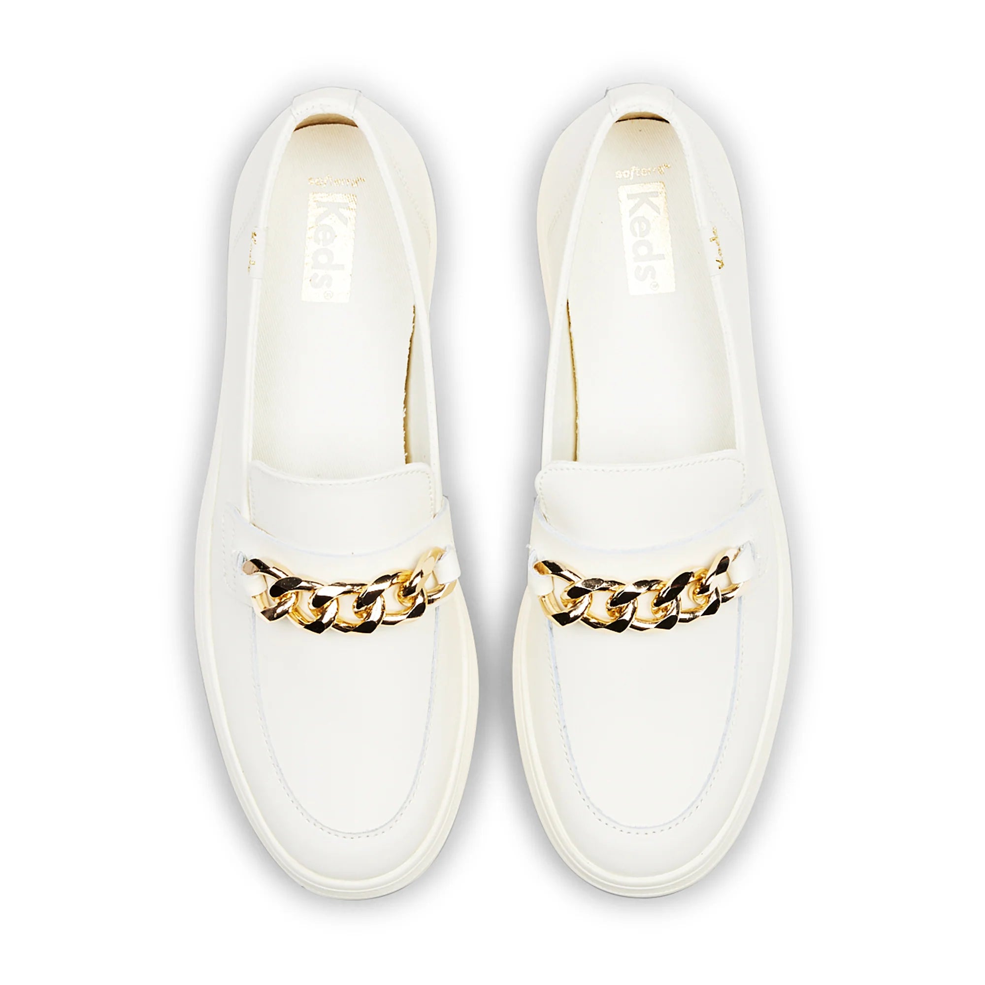 KEDS - Triple Decker Loafer - Leather - White/Gold