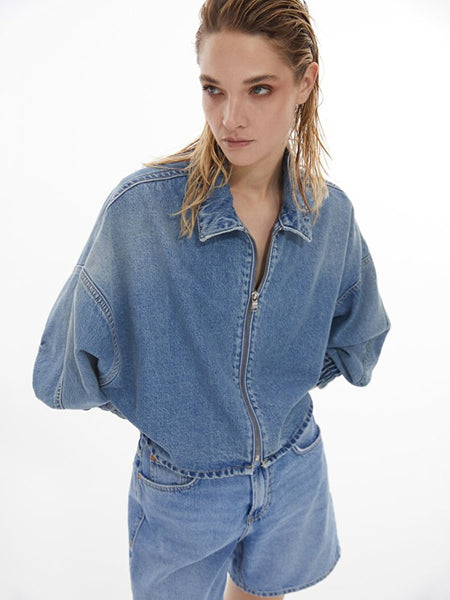 LTB  MENCIA CROP JACKET - LINNIE WASH