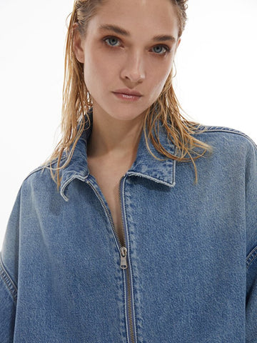 LTB  MENCIA CROP JACKET - LINNIE WASH