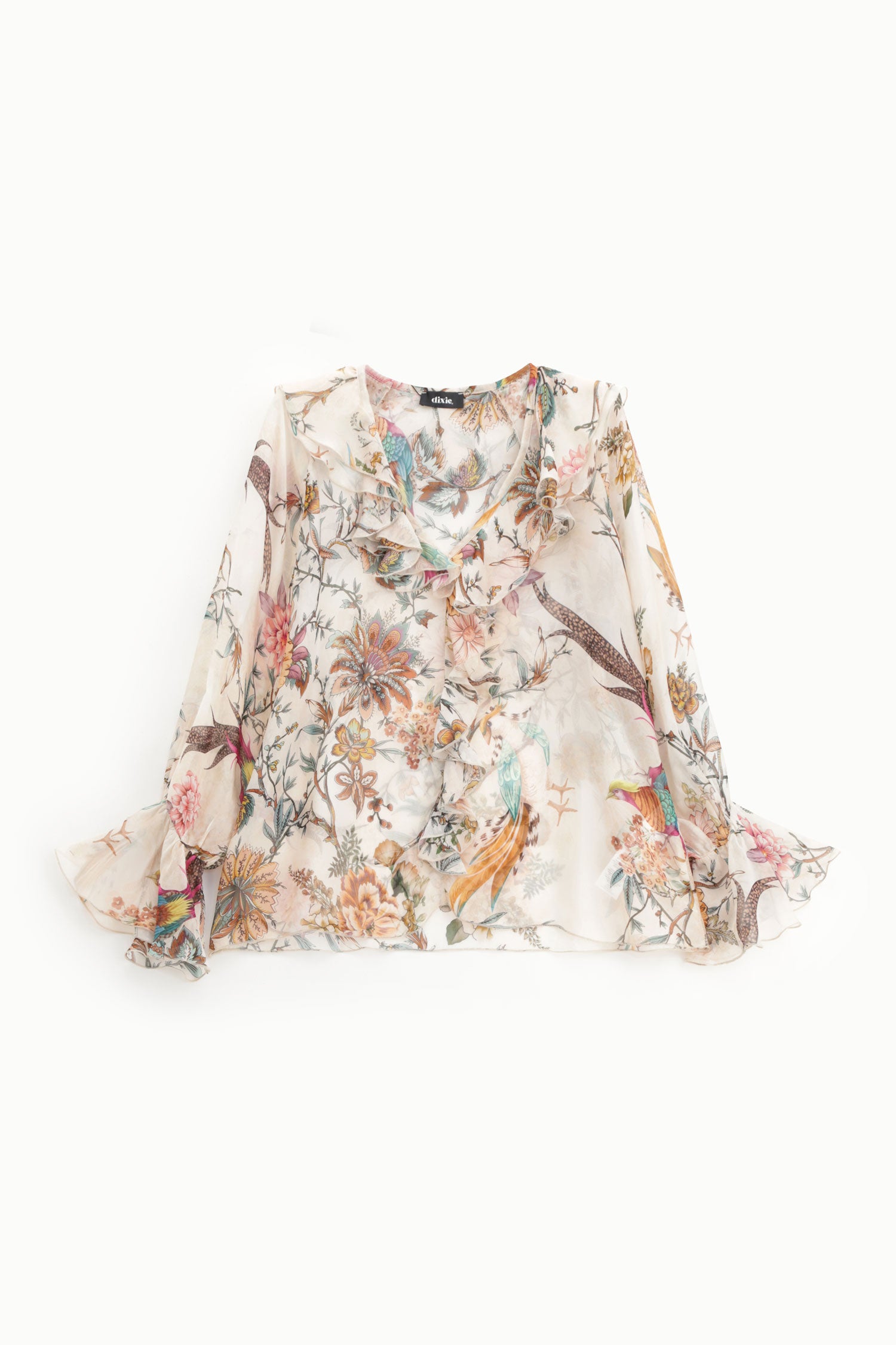 DIXIE - STUNNING SILK/VISCOSE BLOUSE - SALVIA