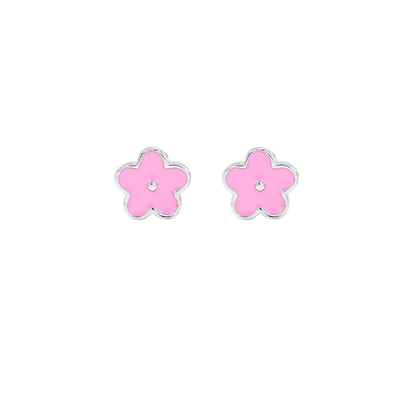 Silver Linings Collective Original Design KIDS - PINK DAISY ENAMEL STUDS