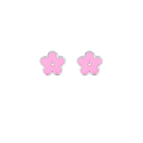 Silver Linings Collective Original Design KIDS - PINK DAISY ENAMEL STUDS