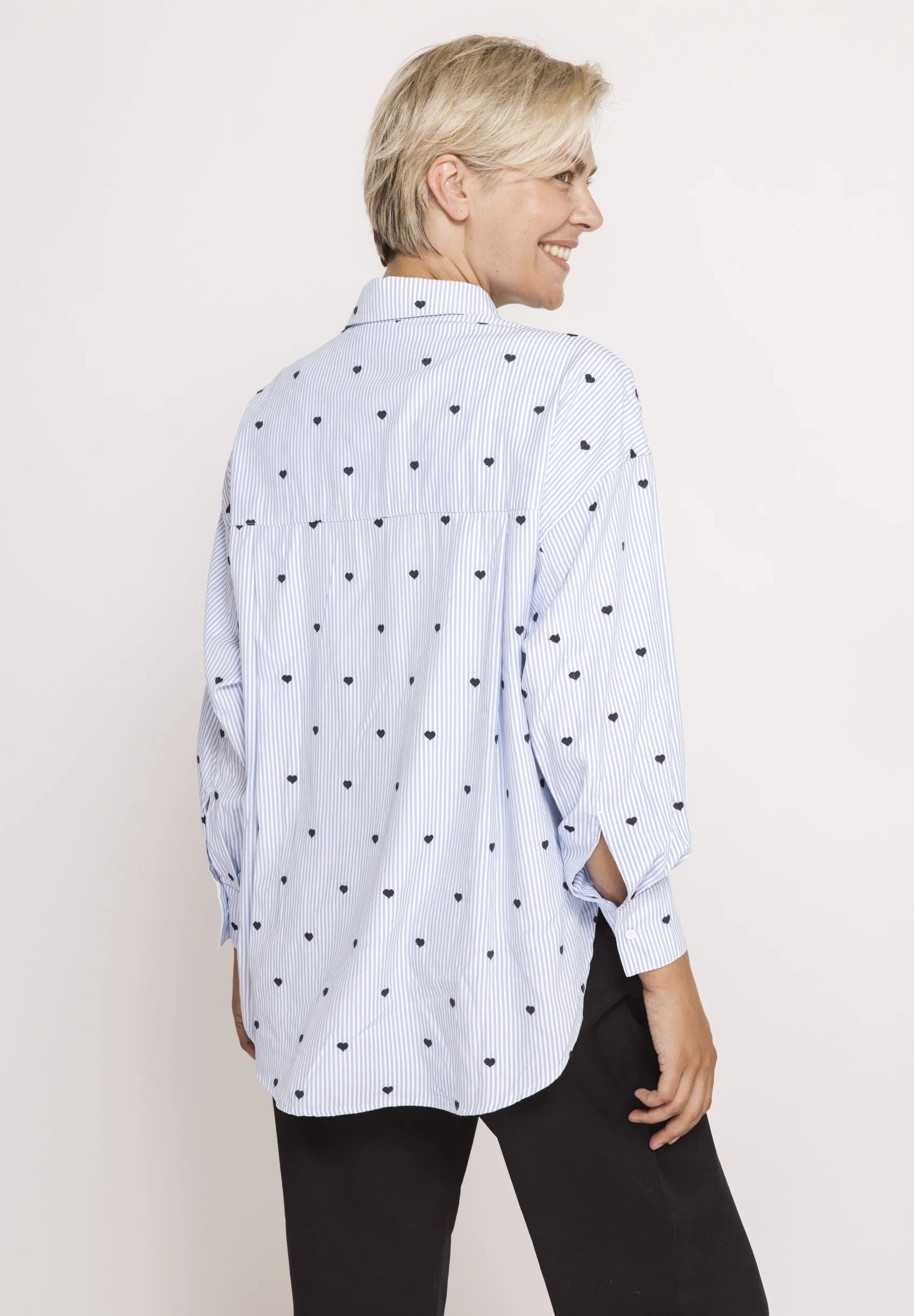 ZHRILL - LUCY BLOUSE - BLUE - HEARTS