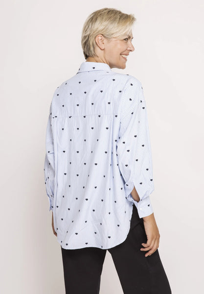 ZHRILL - LUCY BLOUSE - BLUE - HEARTS
