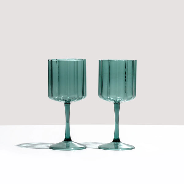 FAZEEK WINE GLASSES - TEAL