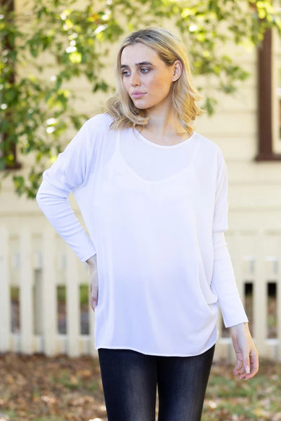 Pretty Basic Quinn Top -White