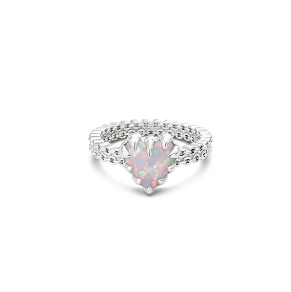STOLEN - MINI LOVE CLAW RING  - PINK BELLO OPAL