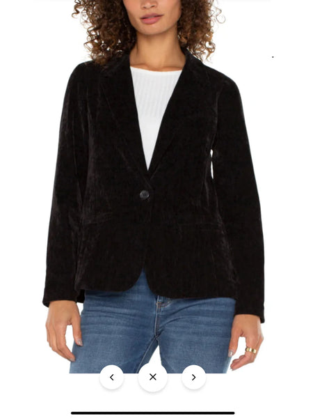 LIVERPOOL FITTED BLAZER - VELVET BLACK