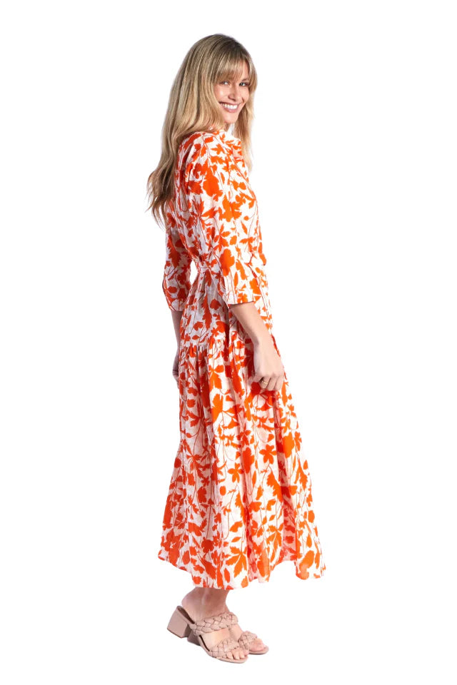 LEONI - ZOE SHIRT DRESS - ORANGE FLORAL