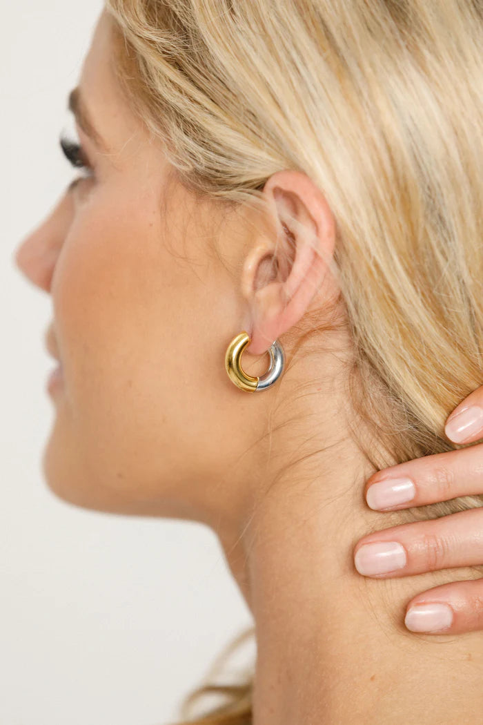 OTHER THINGS - PARIS EARRINGS - GOLD/SILVER - LARGE #33
