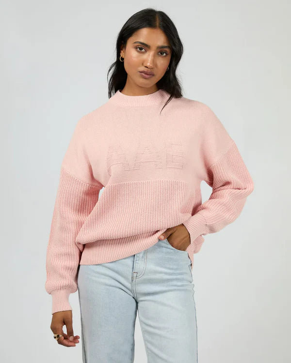 AAE Vital Washed Knit Crew - Pink