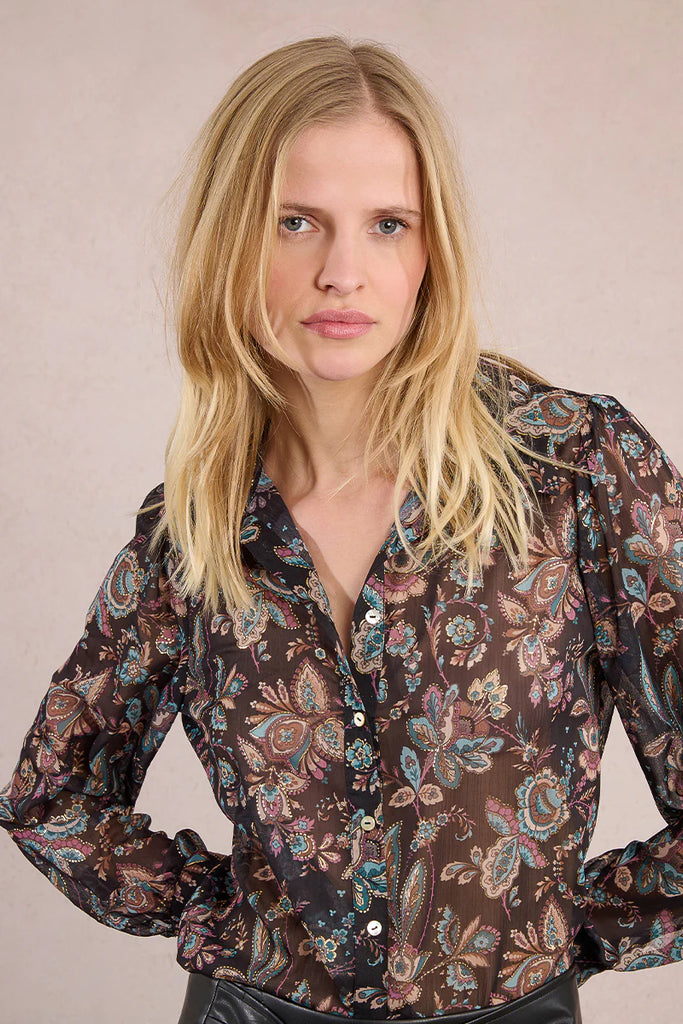 MOLLY BRAKEN - WOVEN SHIRT - BLACK AMALIA
