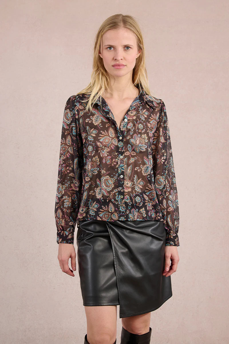 MOLLY BRAKEN - WOVEN SHIRT - BLACK AMALIA