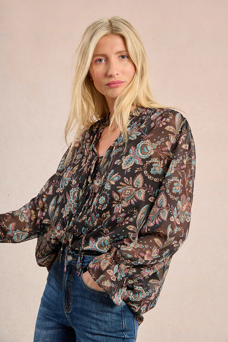 MOLLY BRAKEN - WOVEN BLOUSE - BLACK AMALIA