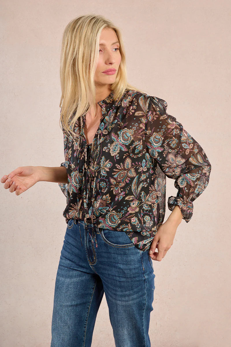 MOLLY BRAKEN - WOVEN BLOUSE - BLACK AMALIA