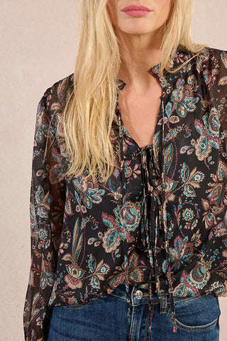 MOLLY BRAKEN - WOVEN BLOUSE - BLACK AMALIA