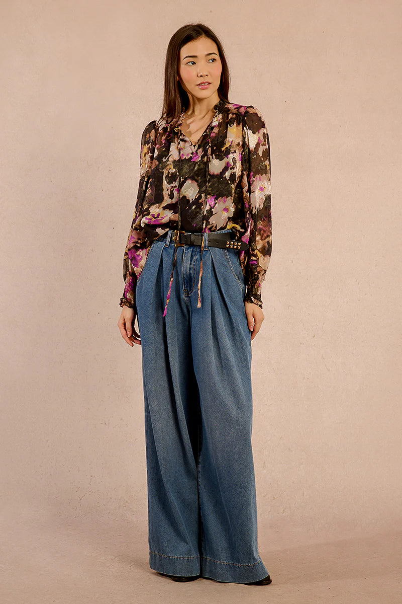 MOLLY BRAKEN - WOVEN BLOUSE - BLACK CLOTILDE
