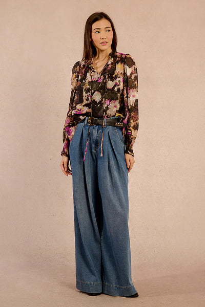 MOLLY BRAKEN - WOVEN BLOUSE - BLACK CLOTILDE