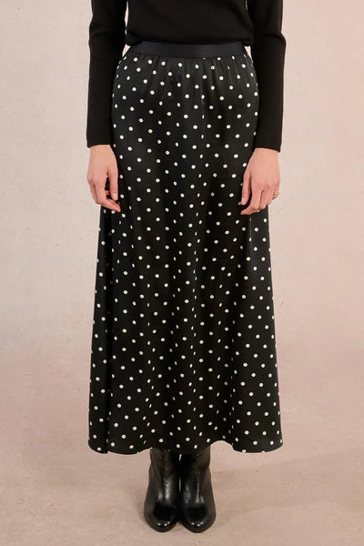 MOLLY BRAKEN - WOVEN SKIRT - BLACK/WHITE SPOT