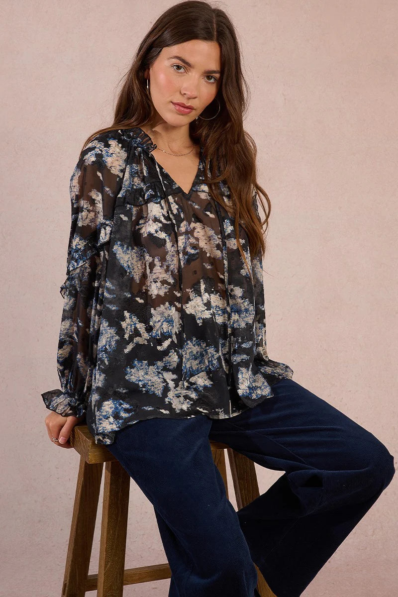 MOLLY BRAKEN - WOVEN BLOUSE - BLACK ADELAIDE
