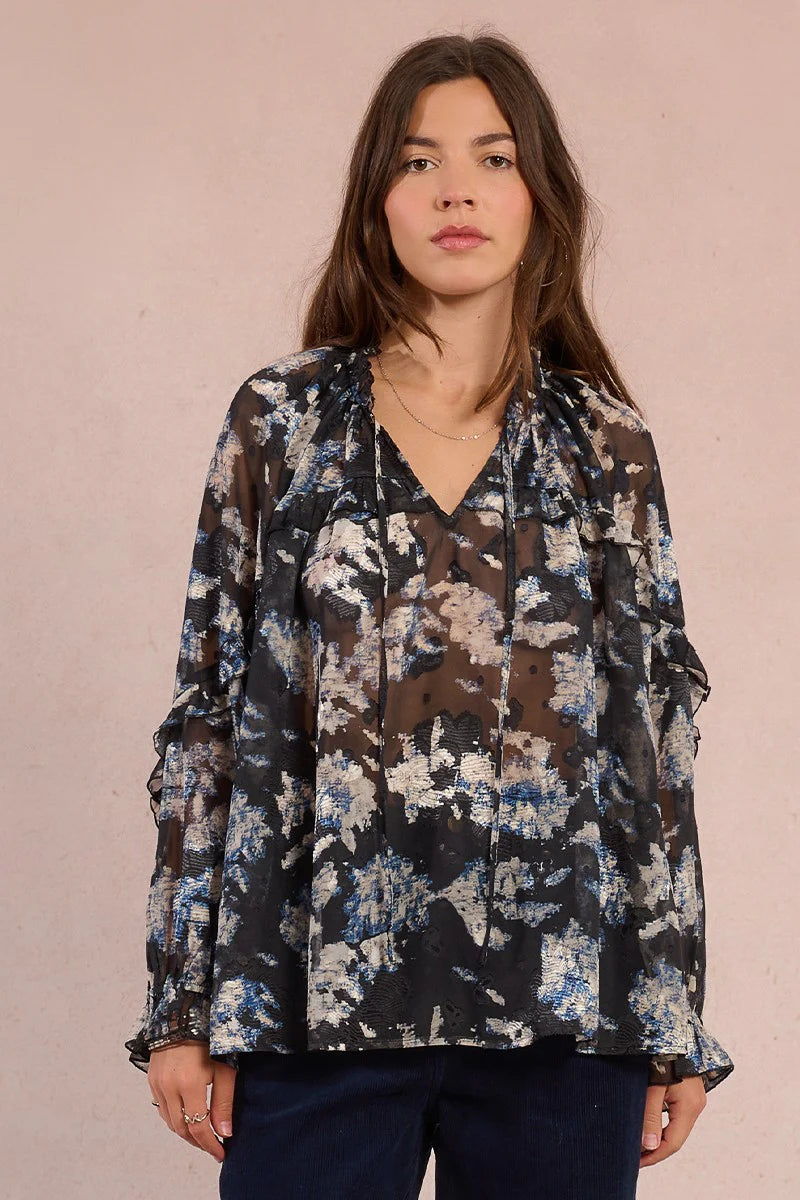 MOLLY BRAKEN - WOVEN BLOUSE - BLACK ADELAIDE