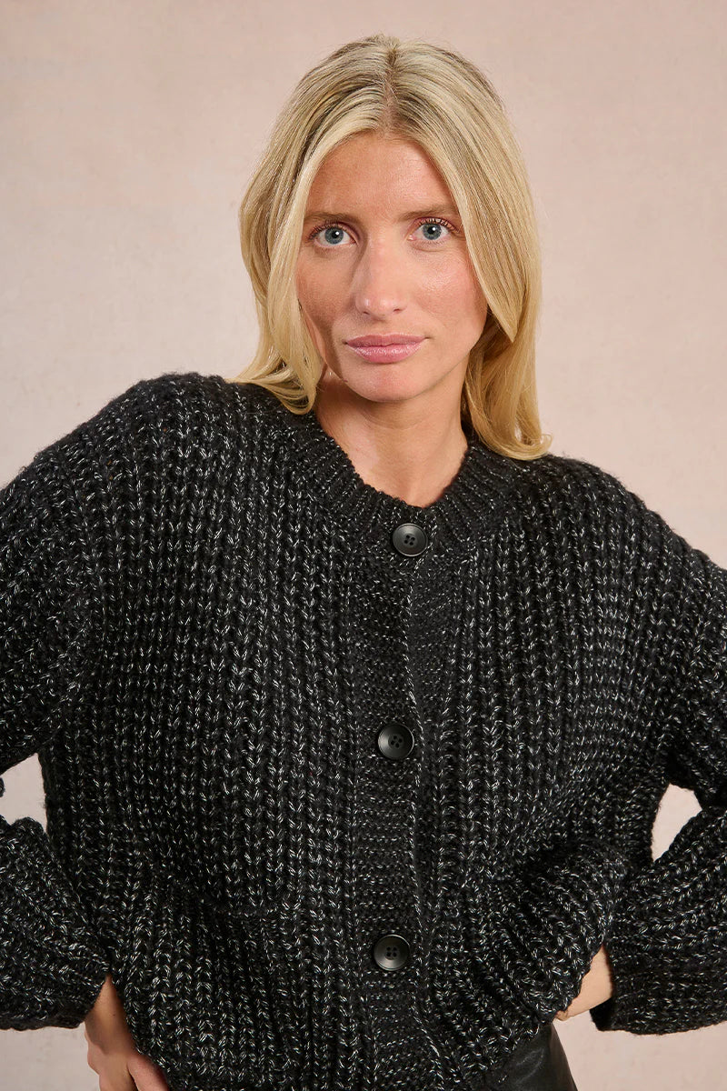 MOLLY BRAKEN - KNITTED CARDIGAN - BLACK