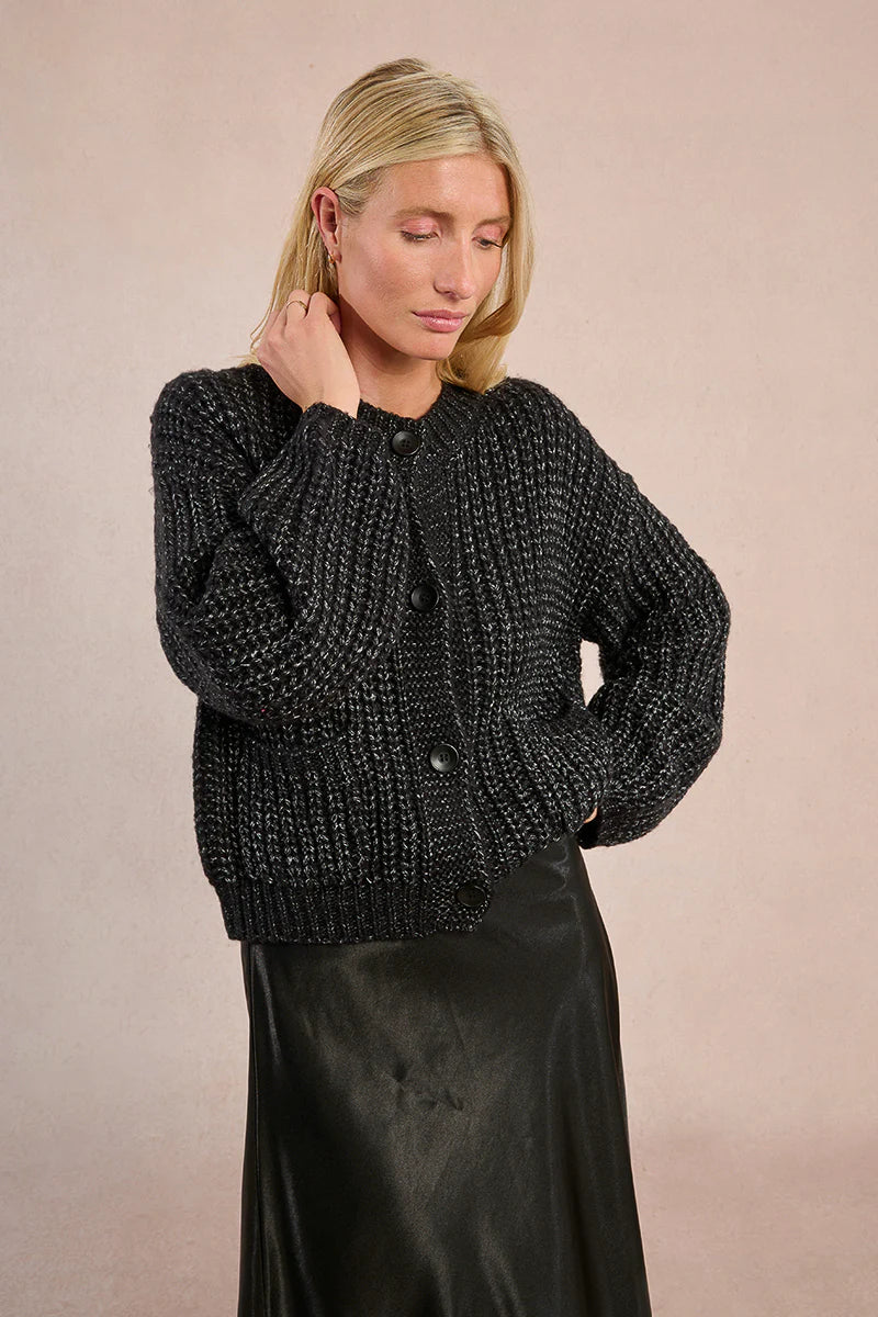 MOLLY BRAKEN - KNITTED CARDIGAN - BLACK