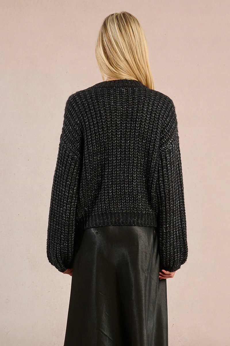 MOLLY BRAKEN - KNITTED CARDIGAN - BLACK