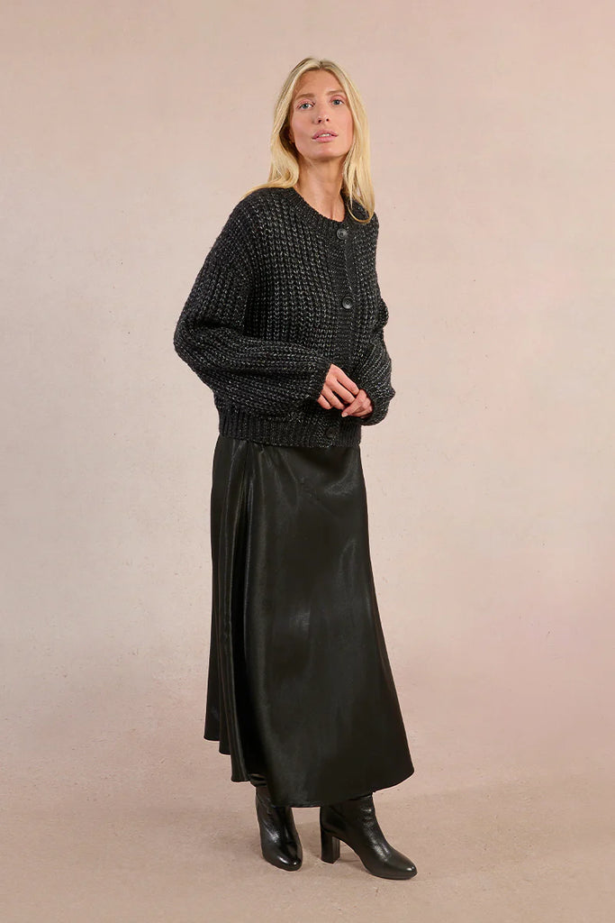 MOLLY BRAKEN - KNITTED CARDIGAN - BLACK