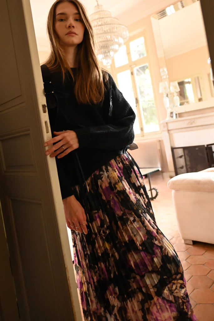 MOLLY BRAKEN - WOVEN SKIRT - BLACK CLOTILDE