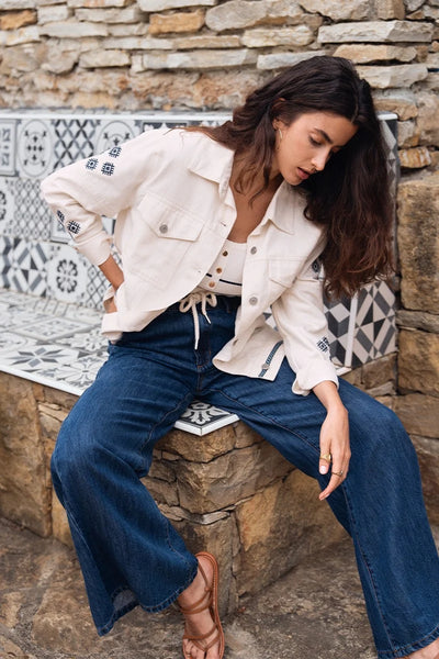 MOLLY BRAKEN - LADIES WOVEN PANTS - DENIM BLUE