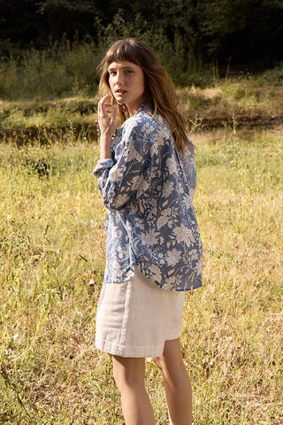 MOLLY BRAKEN - LADIES WOVEN SHIRT - BLUE DIVIYA