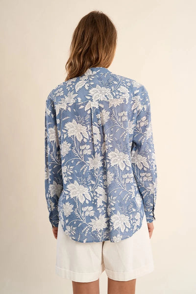 MOLLY BRAKEN - LADIES WOVEN SHIRT - BLUE DIVIYA