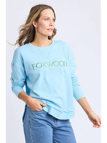 Foxwood - Simplified Metallic Crew - LIGHT BLUE / LIME