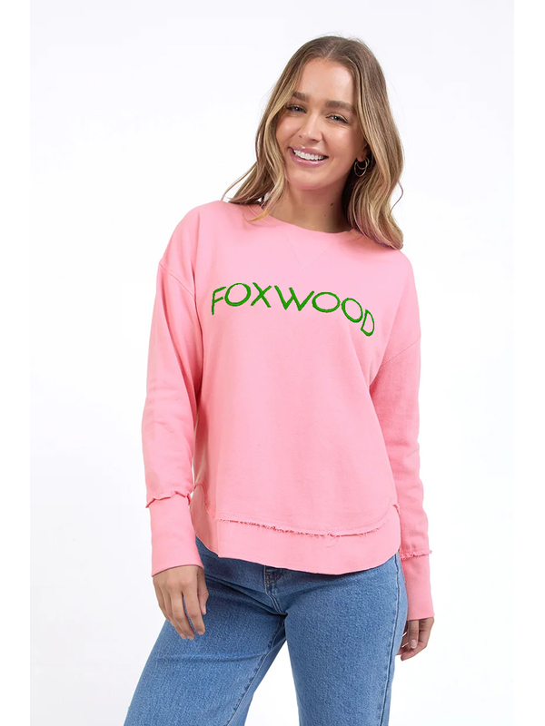 Foxwood - Simplified Metallic Crew - PINK/EMERALD GREEN