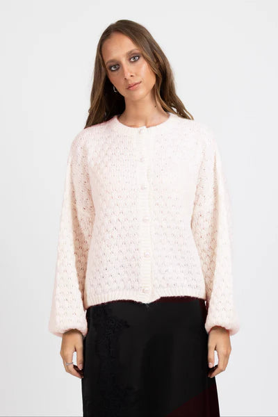 FEDERATION - HONEYCOMB CARDI - PEARL