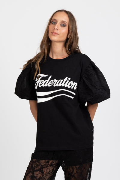 FEDERATION - PUFF TEE 2.0 - FED SWOOSH - BLACK