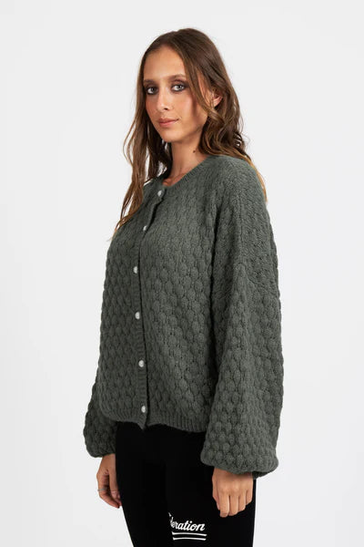 FEDERATION - HONEYCOMB CARDI - STORMY