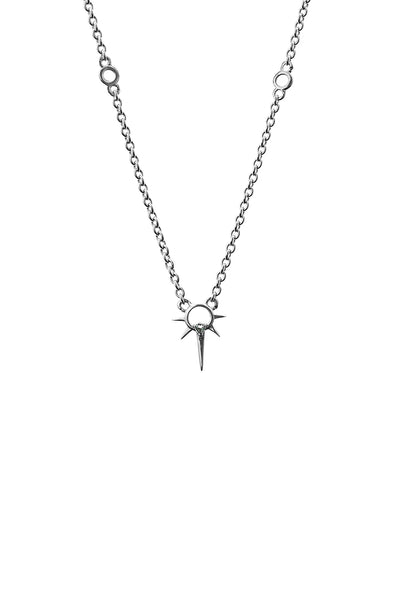 Stolen - MICRO SPIKE NECKLACE - SILVER /TOURMALINE