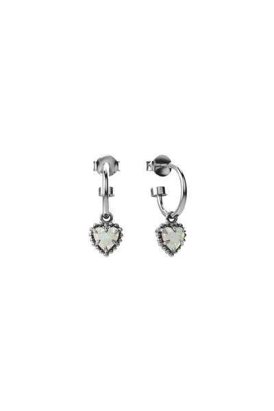 STOLEN - DAHLIA'S HEART ANCHOR SLEEPER EARRINGS - OPAL COMPOSITE