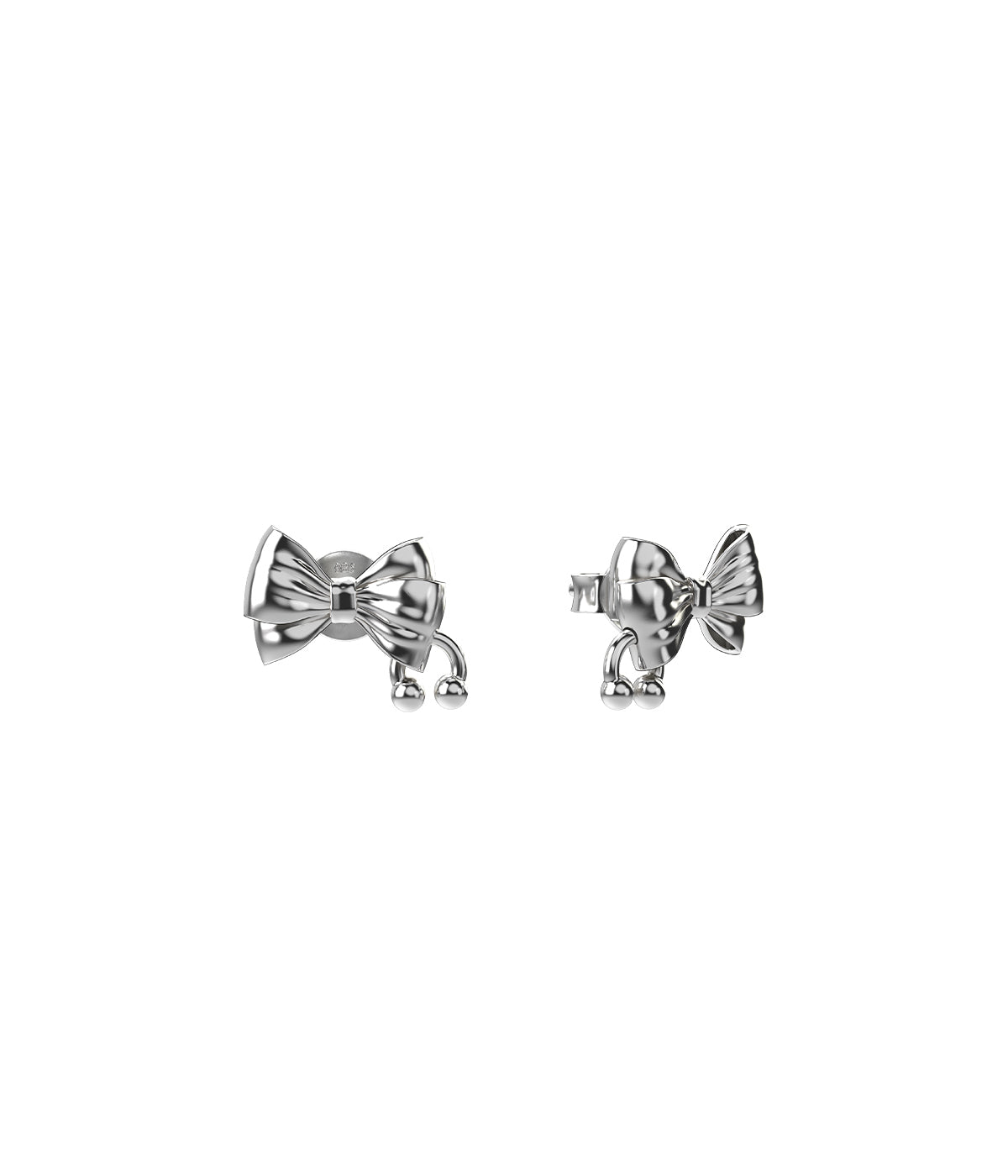 STOLEN - PIERCED BOW EARRINGS - SILVER
