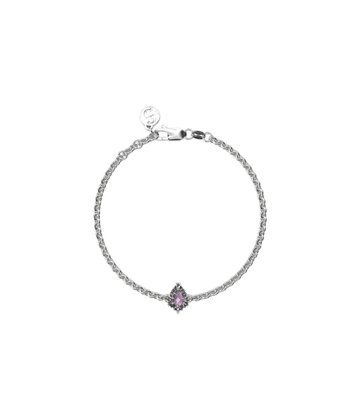 STOLEN - JAGGED TEARDROP BRACELET - AMETHYST/SILVER