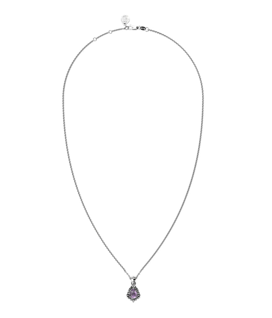 STOLEN - JAGGED TEARDROP NECKLACE - AMETHYST/SILVER