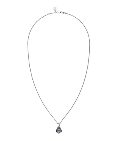 STOLEN - JAGGED TEARDROP NECKLACE - AMETHYST/SILVER