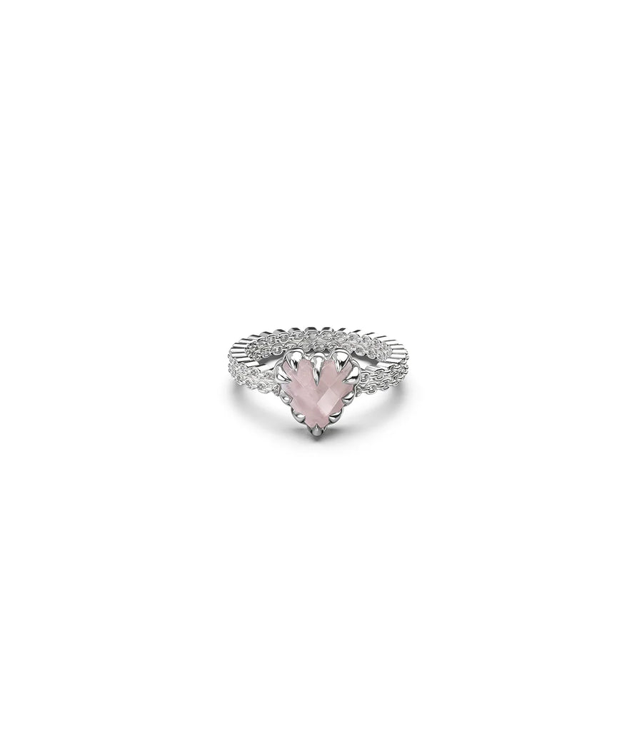 STOLEN - MINI LOVE CLAW RING - PINK QUARTZ